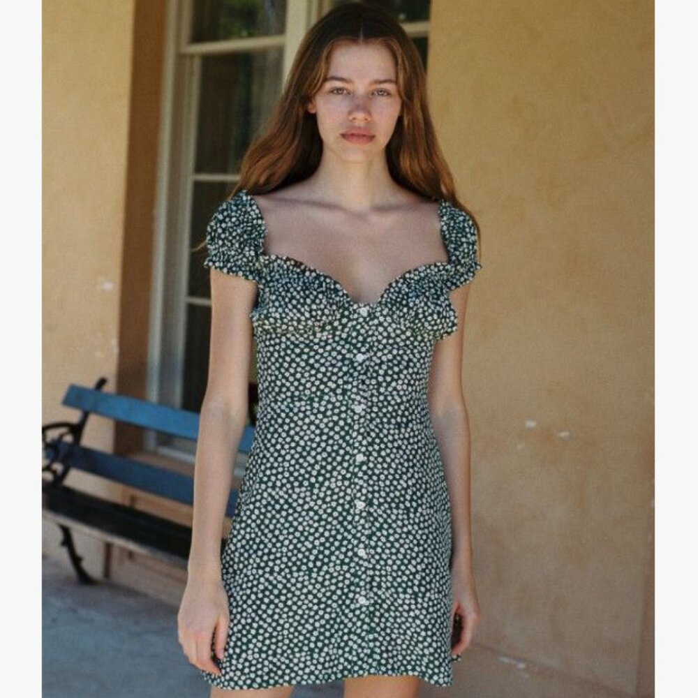 With Jéan Isabelle Dress Daisy Green Size Small